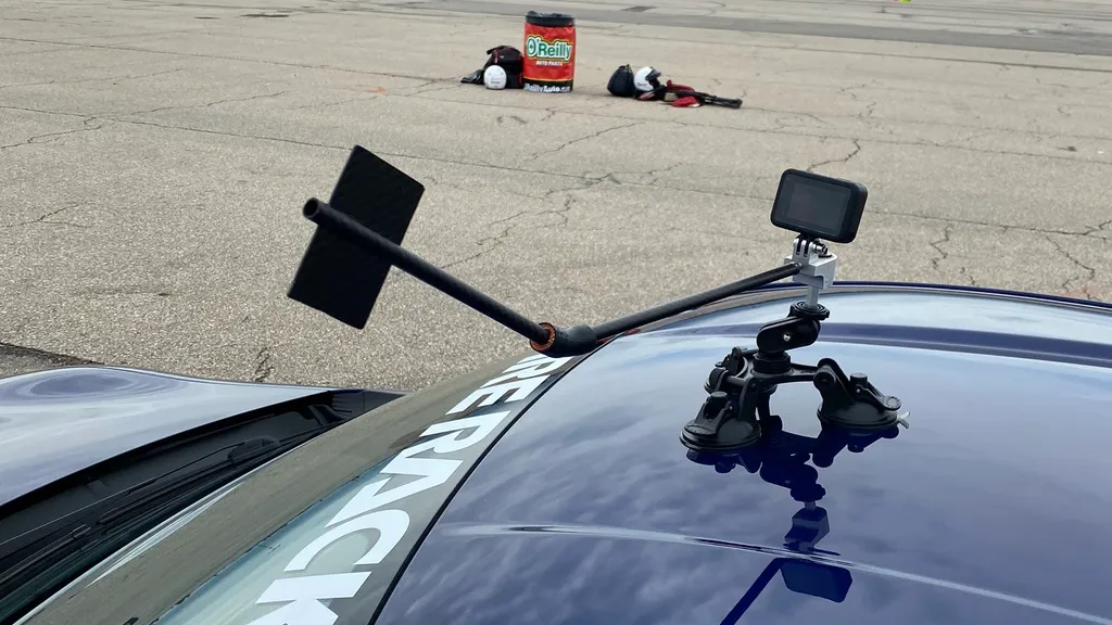 Chris Hammond showcasing his camera mounts.