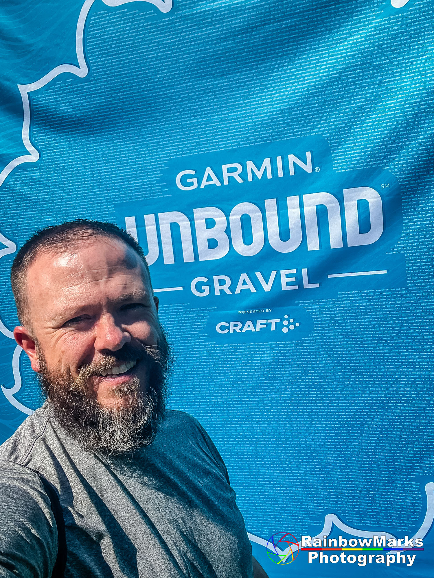 Unbound Gravel Sign Selfie 